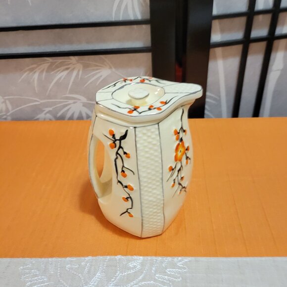 Vintage 1930's Japanese Moriyama Hand-Painted Creamer with Lid - Picture 2 of 5